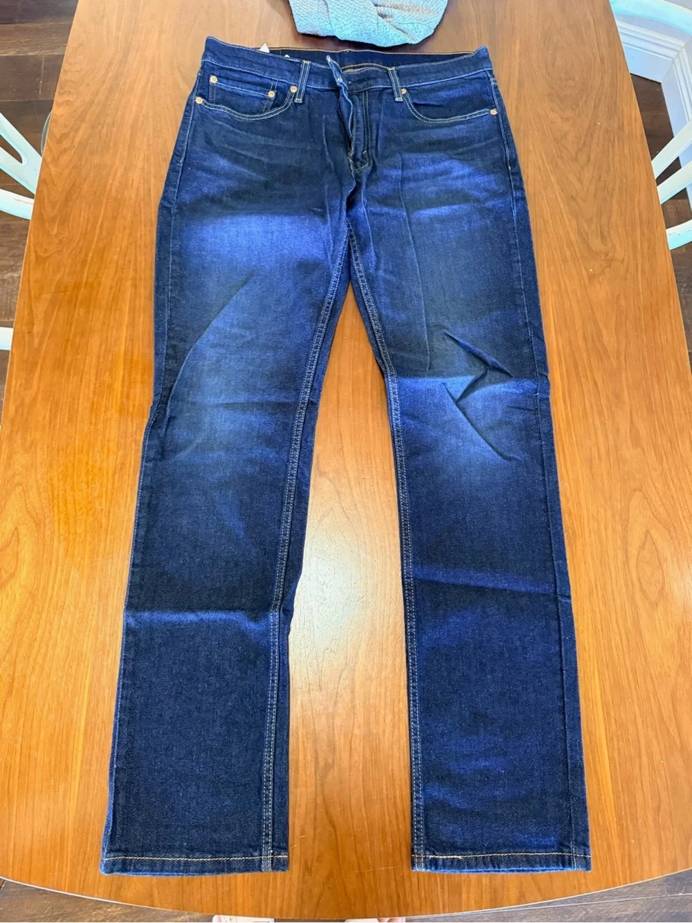 Levi's 511 Slim Straight Jeans in Blue with Tan Patch